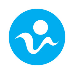 sun and sea waves logo, beach waves, minimalist and simple modern concept with flat colors design template illustration vector