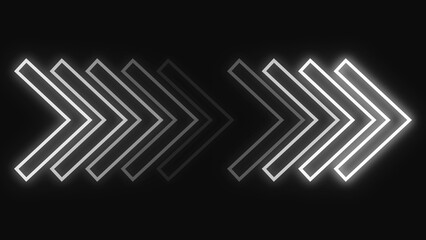 White-colored arrow stroke animation transition background. Loopable arrow background.