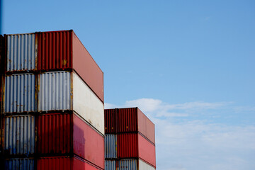 Fototapeta premium Stacking containers in the port