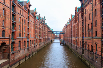 Naklejka premium Warehouse district Speicherstadt in Hamburg, Germany