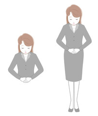 謝罪の挨拶をしている女性