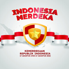 hari kemerdekaan Indonesia means Indonesian independence day poster social media post 