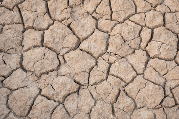 landscape of dry mud in the dry season. The concept of drought, natural disasters.