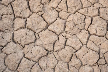 Foto op Canvas landscape of dry mud in the dry season. The concept of drought, natural disasters. © Aewaew