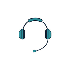 headphones on white background, vector illustration in flat cartoon design. Ear phone.