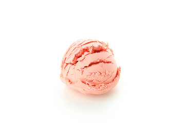 Pink ice cream isolated on white background