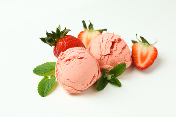 Concept of summer food, ice cream, close up