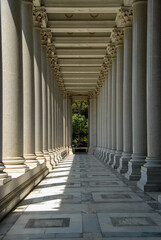 View of the stone colonnade, Rome, Italy