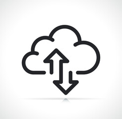 Cloud drive storage line icon