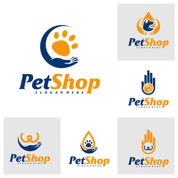 Set of Pet Care Logo Design Template. Pet logo concept vector. Emblem, Creative Symbol, Icon