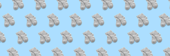 Baby socks on white background