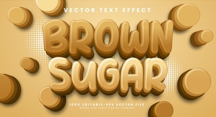 Brown sugar editable vector text effect with brown color theme.