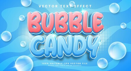 Bubble candy editable vector text effect suitable for sweet food product.