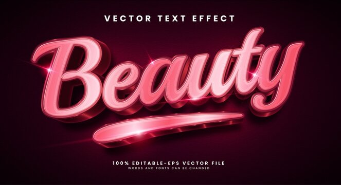 Beauty pink editable vector text effect with luxury concept.