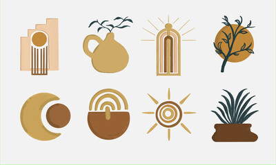 Abstract mid century natural shape