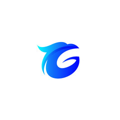 G Eagle Logo Simple Design, Eagle Head, Letter G Logo