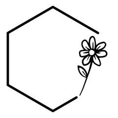 hexagon floral frame
