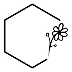 hexagon floral frame
