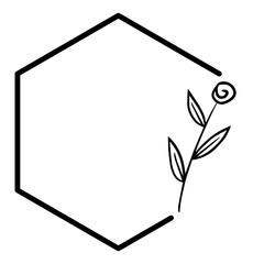 hexagon floral frame
