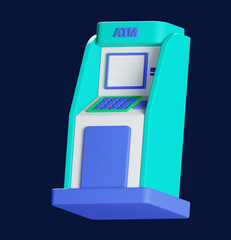 ATM Machine 3D Icon Illustration