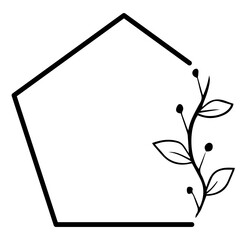 pentagon floral frame
