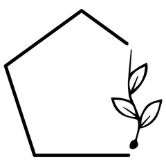 pentagon floral frame
