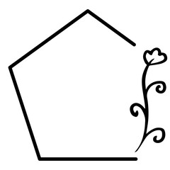 pentagon floral frame
