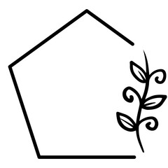 pentagon floral frame
