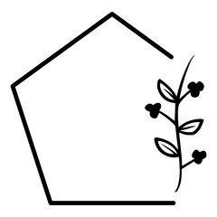 pentagon floral frame
