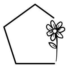 pentagon floral frame
