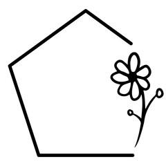 pentagon floral frame
