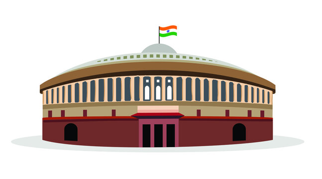 Parliament of India vector illustration