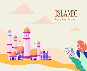 Islamic Arabic Lantern for Ramadan Kareem Eid Mubarak Background  vector design