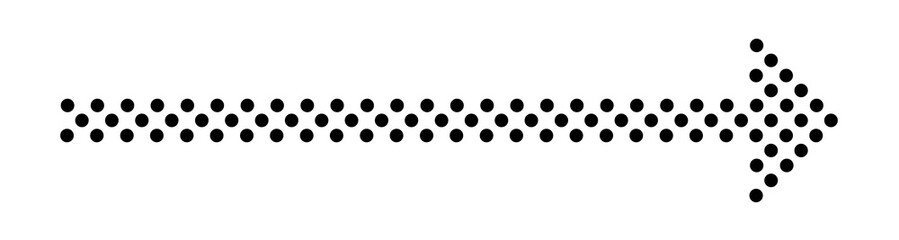 Schwarzer Pfeil aus Punkten