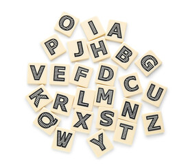 Different letters on white background. Alphabet concept