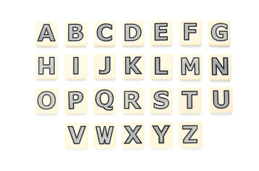 Different letters on white background. Alphabet concept