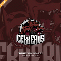 Editable Text Effect Esport Logo Team Cerberus Squad