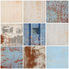 Set of metal textures. The collection includes rusted iron, rough surfaces, fragments and parts....