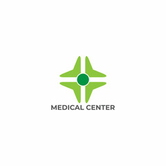 plus medical center arrow simple geometric logo vector