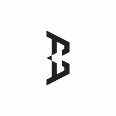 letter b pencil shape simple geometric logo vector