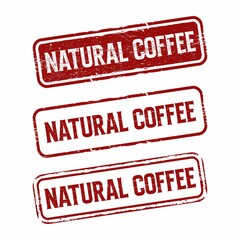 Natural coffee vintage rusty metal sign on a white background, vector illustration