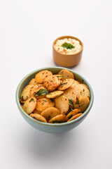 mini idli fry with coconut chutney