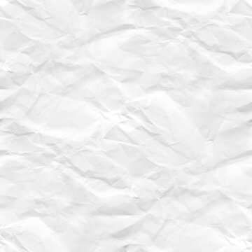 crumpled paper white background texture seamless pattern