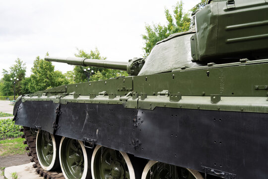tank close-up. caterpillar military transport