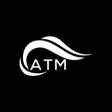 ATM Letter Logo. ATM Best Black Ground Vector Image. ATM Letter Logo Design For Entrepreneur And Business.
