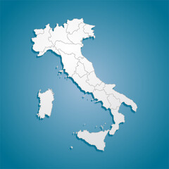 Vector map country Italy divided on regions