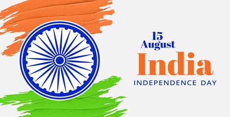 Happy Independence Day of India background. August 15 - obrazy, fototapety, plakaty