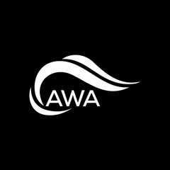 AWA letter logo. AWA best black ground vector image. AWA letter logo design for entrepreneur and business. - obrazy, fototapety, plakaty