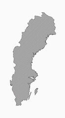 Vector map Sweden, creative map made black lines