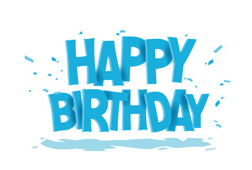 Happy birthday hand drawn vector lettering design